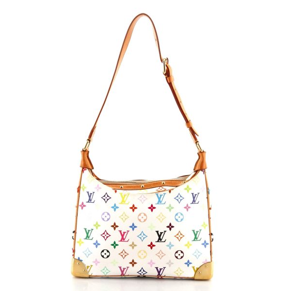 3 Louis Vuitton Boulogne Handbag Monogram Multicolor White Multicolor