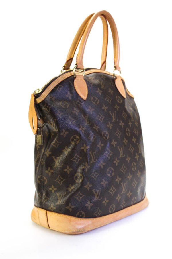 3 Louis Vuitton Monogram Vertical Lockit Handbag Brown