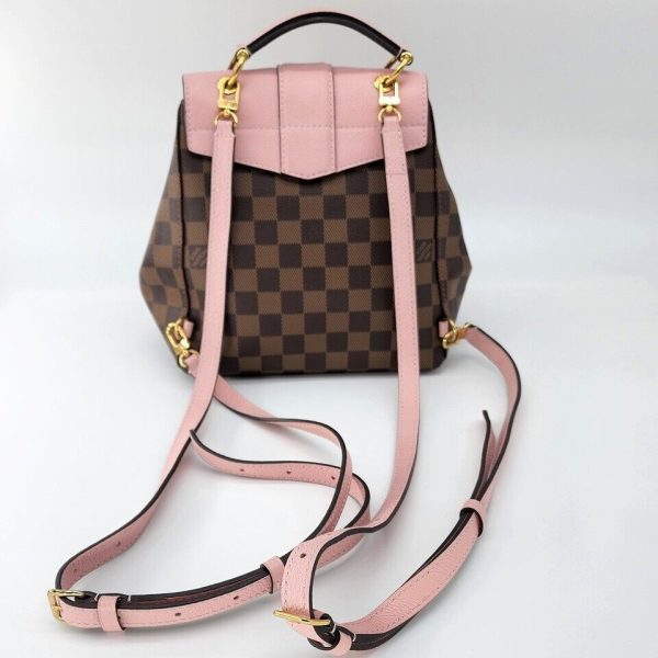 3 Louis Vuitton Clapton Backpack Damier Ebene Canvas Pink