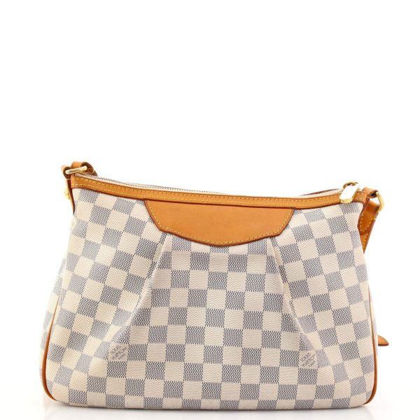 3 Louis Vuitton Siracusa Handbag Damier PM White