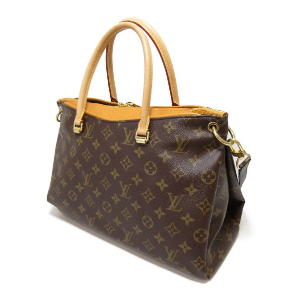 3 Louis Vuitton Palas BB 2way Handbag Monogram Canvas Brown Saffron