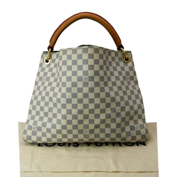 3 Louis Vuitton Artsy MM Damier Azur Hobo Bag White