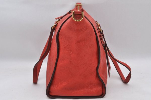 3 Louis Vuitton Monogram Empreinte Lumineuse PM Tote Bag Red