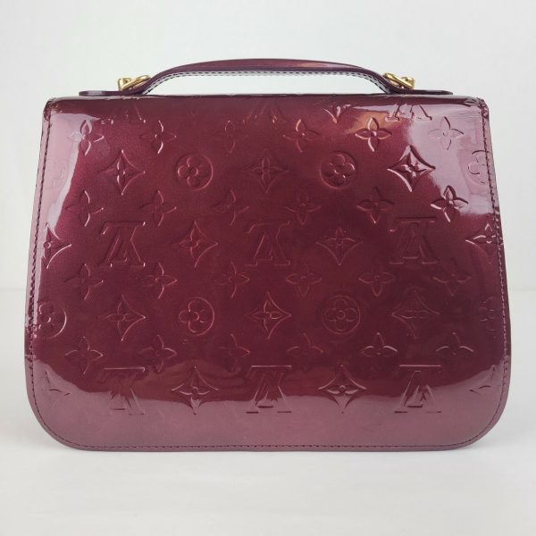 3 Louis Vuitton Burgundy Patent Leather Monogram Shoulder Bag Gold Closure