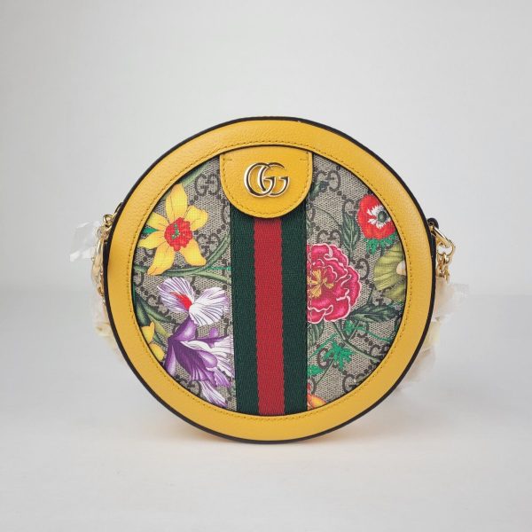 3 Gucci Ophidia Floral Coated Canvas Crossbody Chain Bag