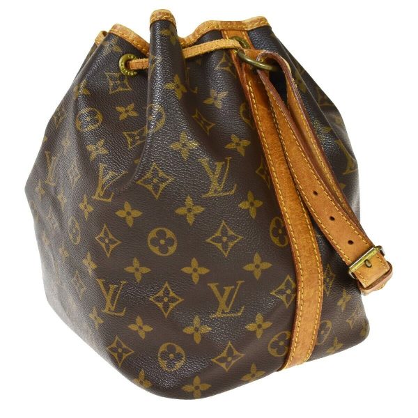 4 Louis Vuitton Petit Noe Drawstring Shoulder Bag Monogram Leather