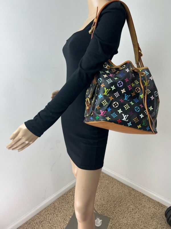 5 Louis Vuitton Tote Monogram Multicolor Petite Noe Shoulder Bag Black