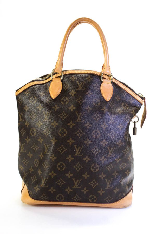 5 Louis Vuitton Monogram Vertical Lockit Handbag Brown