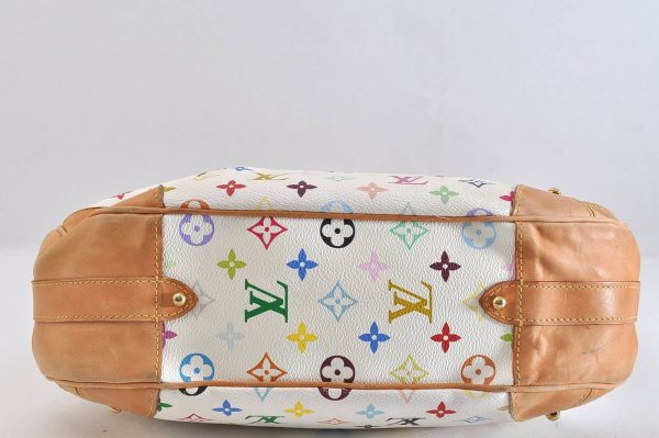 5 Louis Vuitton Monogram Multicolor Greta Shoulder Bag White LV