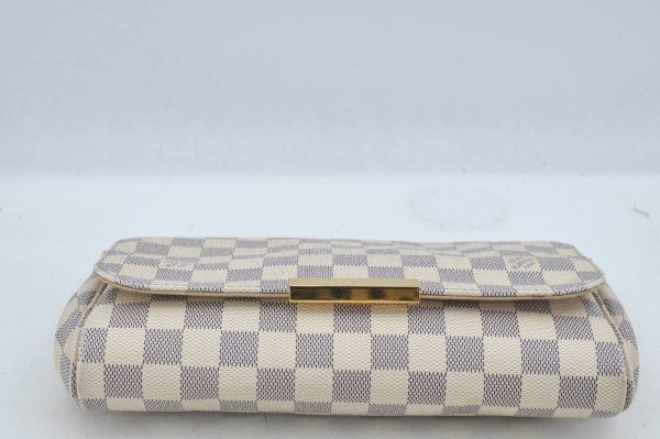 5 Louis Vuitton Damier Azur Favorite MM Shoulder Clutch Bag