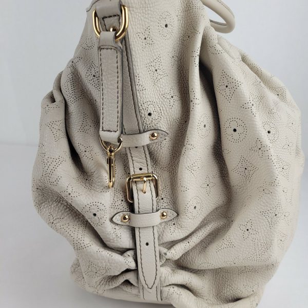 5 Louis Vuitton Mahina XL Off White Perforated Logo Leather Handbag