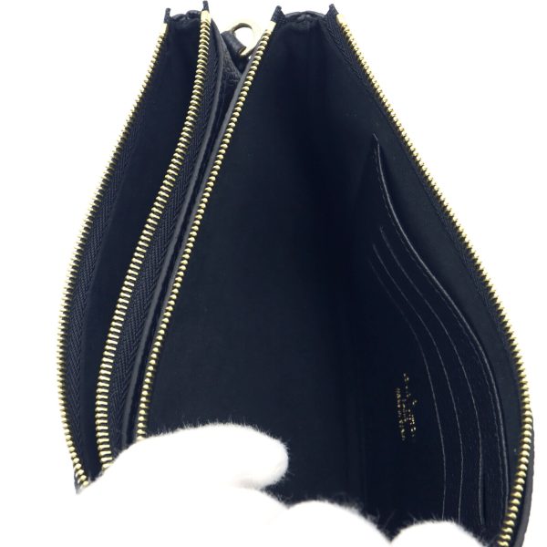 6 Louis Vuitton Pochette Double Zip Shoulder Bag Monogram Empreinte Black