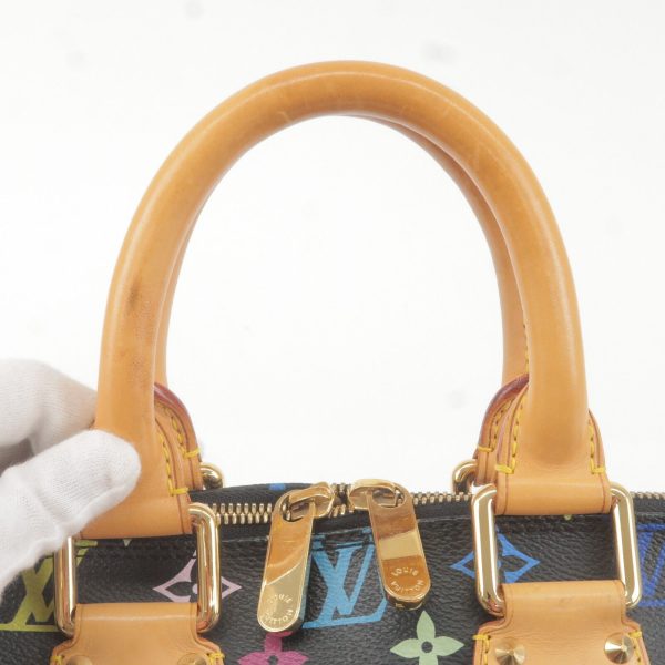 6 Louis Vuitton Monogram Multi Color Alma PM Hand Bag black