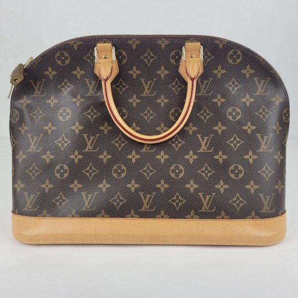 6 Louis Vuitton Alma Brown Monogram Coated Canvas Zipped Handbag