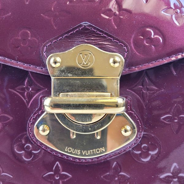 6 Louis Vuitton Burgundy Patent Leather Monogram Shoulder Bag Gold Closure