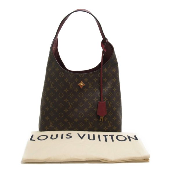 8 Louis Vuitton Flower Hobo Shoulder Bag Monogram Leather Bordeaux