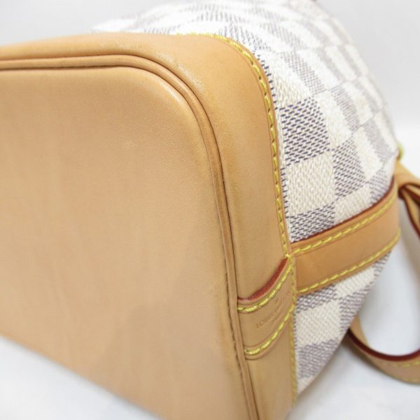 8 Louis Vuitton Noe BB Shoulder Bag Damier Azur Canvas White Women LV
