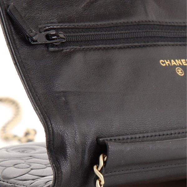 8 Chanel Wallet on Chain Camellia Lambskin Black