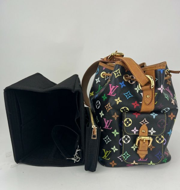 8 Louis Vuitton Tote Monogram Multicolor Petite Noe Shoulder Bag Black