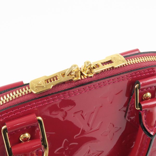 8 Louis Vuitton Monogram Vernis Alma BB 2Way Bag Rose Indien red