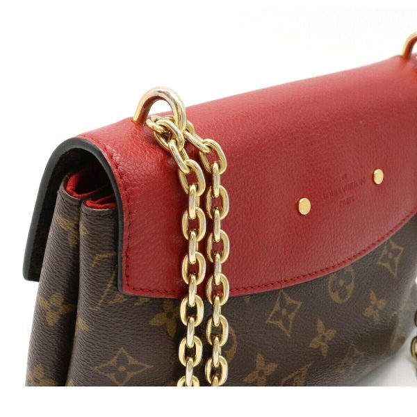 9 Louis Vuitton Saint Placide Chain Shoulder Bag Monogram Cerise Red