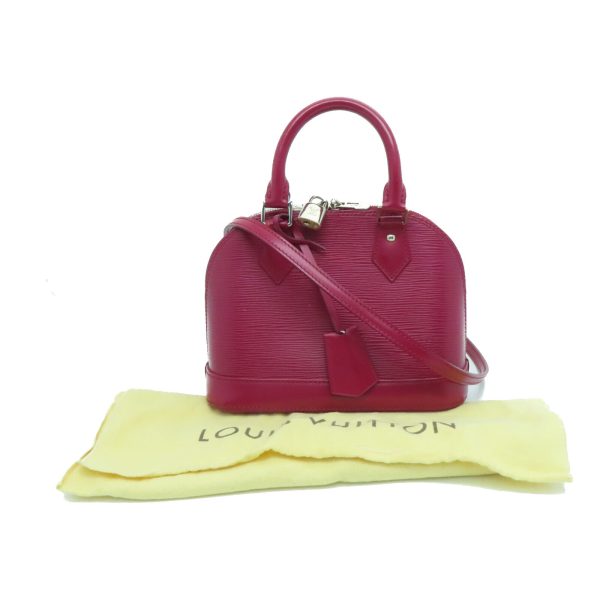 9 Louis Vuitton Alma BB Satchel Shoulder Handbag Epi Leather Red