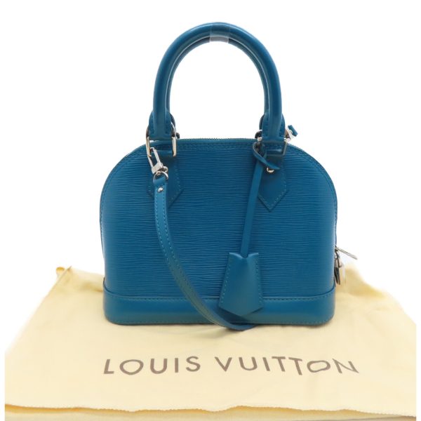 9 Louis Vuitton Alma BB Satchel Shoulder Handbag Epi Blue