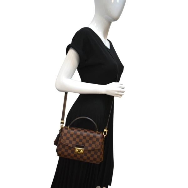 s l1600 1 LOUIS VUITTON Croisette Damier Ebene Crossbody Bag Brown