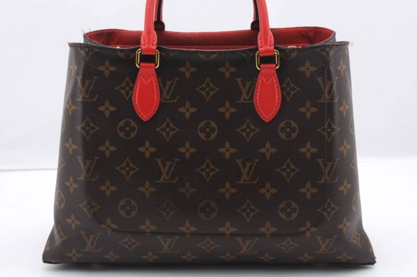 s l1600 1 Louis Vuitton Monogram Flower Tote Coquelicot Shoulder Bag Red