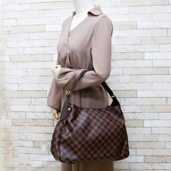 s l1600 1 LOUIS VUITTON Regia Shoulder Bag Brown Damier canvas Damier