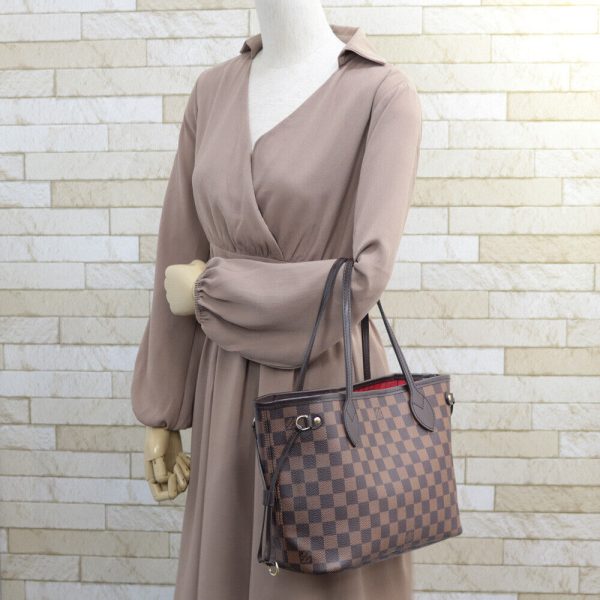 s l1600 1 LOUIS VUITTON Never full PM Shoulder Bag Damier canvas Damier