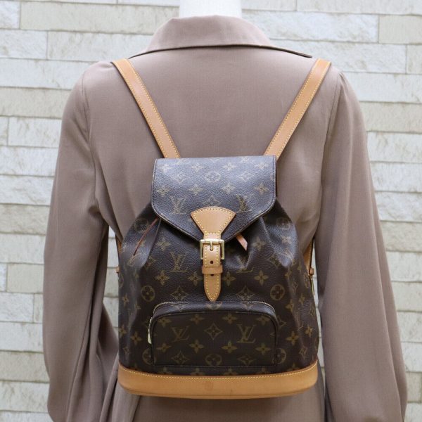 s l1600 1 LOUIS VUITTON Backpack Daypack Brown Brown Monogram canvas