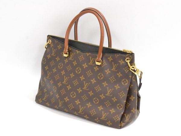 s l1600 1 Louis Vuitton Pallas Monogram Canvas Shoulder Bag Brown Black