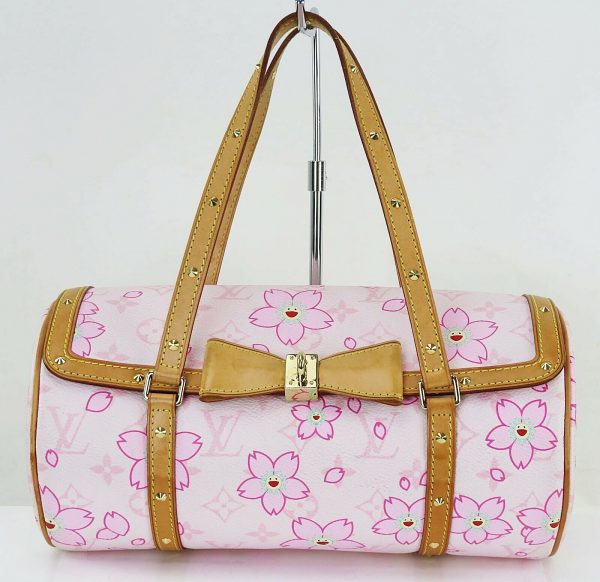 s l1600 1 LOUIS VUITTON Papillon Pink Cherry Blossom Monogram Hand Bag Purse