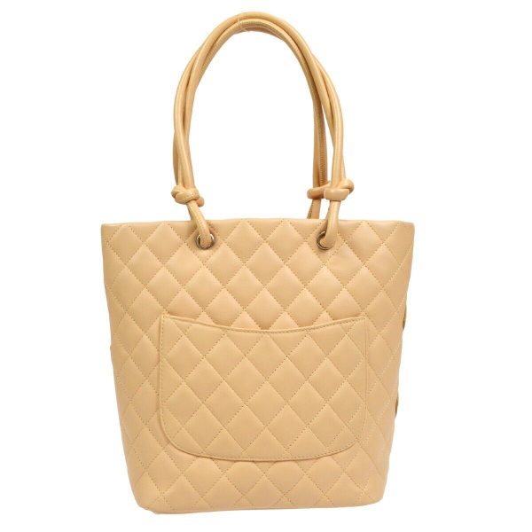 s l1600 1 CHANEL Quilted Cambon Ligne CC Hand Tote Bag Beige Calfskin