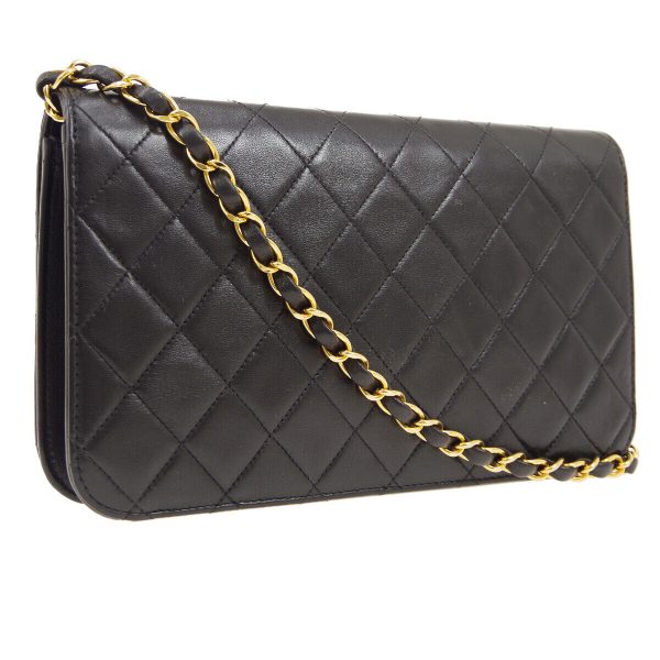 s l1600 1 CHANEL Full Flap Quilted CC Chain Shoulder Bag Purse Black