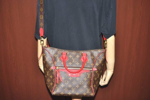 s l1600 11 Louis Vuitton Monogram Tournelle PM 2Way Shoulder Tote Bag Red