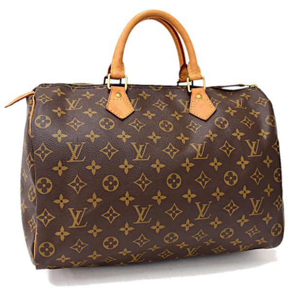 s l1600 LOUIS VUITTON Monogram Speedy 35 LV Hand Bag Brown Canvas