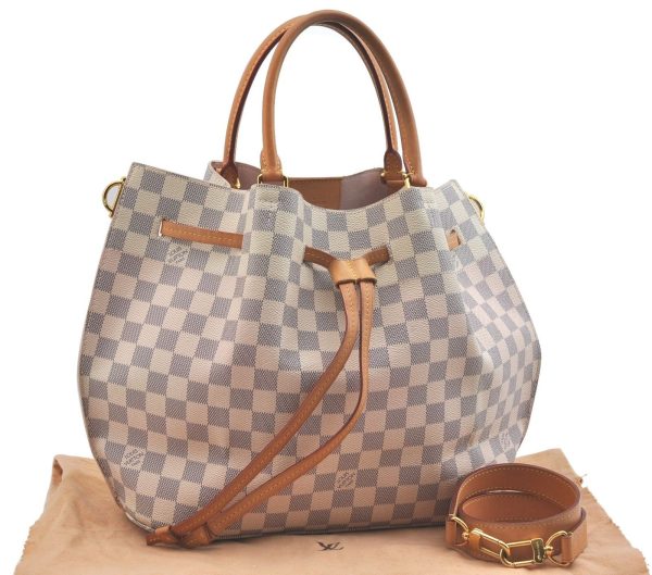 s l1600 Louis Vuitton Damier Azur Girolata 2Way Shoulder Tote Bag