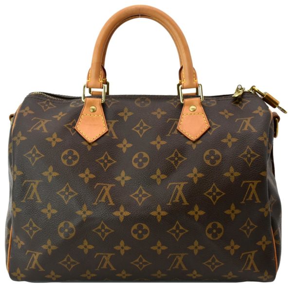 s l1600 2 LOUIS VUITTON Speedy 30 Bandouliere Monogram Canvas Shoulder Bag Brown