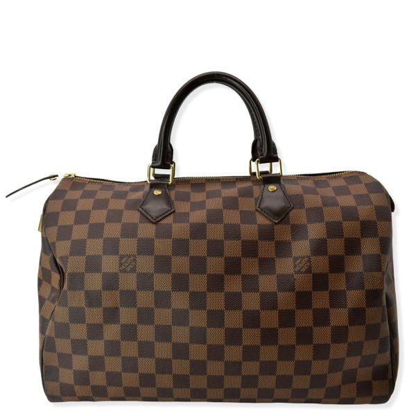 s l1600 2 LOUIS VUITTON Speedy 35 Damier Ebene Satchel Bag Brown