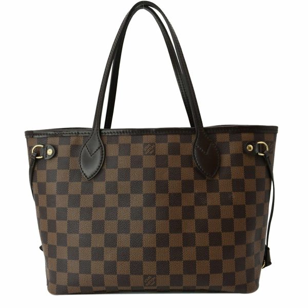 s l1600 2 LOUIS VUITTON Neverfull PM Damier Ebene Shoulder Bag Brown