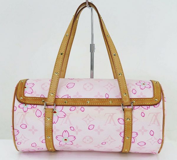 s l1600 2 LOUIS VUITTON Papillon Pink Cherry Blossom Monogram Hand Bag Purse