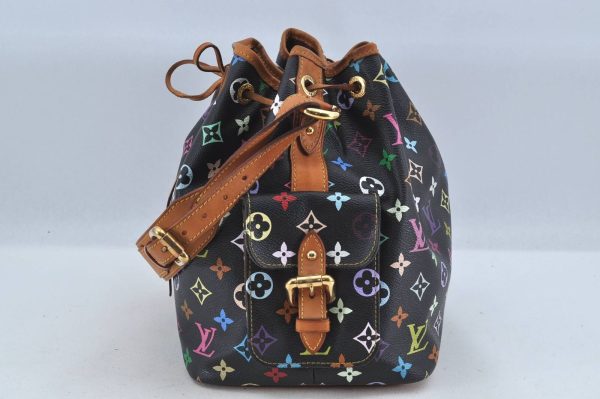 s l1600 2 Louis Vuitton Monogram Multicolor Petite Noe Shoulder Bag Black