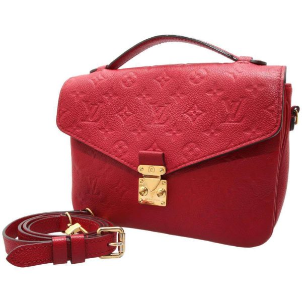 s l1600 2022 10 23T111019231 Louis Vuitton Pochette Metis Empreinte Leather Shoulder Bag Red