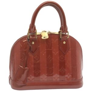 s l1600 2022 10 24T213646683 Louis Vuitton Alma BB Vernis Rayures Hand Bag Red