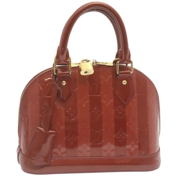 s l1600 2022 10 24T213646683 Louis Vuitton Alma BB Vernis Rayures Hand Bag Red