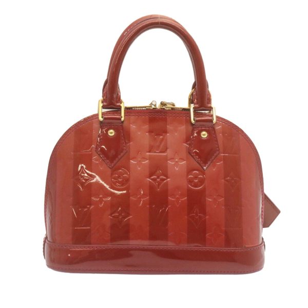 s l1600 2022 10 24T213718837 Louis Vuitton Alma BB Vernis Rayures Hand Bag Red