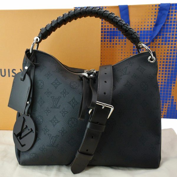 s l1600 2022 10 29T211356031 LOUIS VUITTON Beaubourg Mahina Leather Hobo Shoulder Bag Black