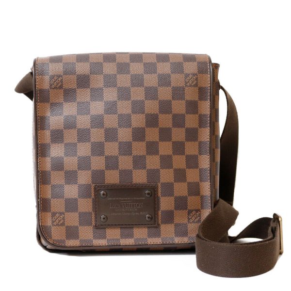 s l1600 LOUIS VUITTON Damier Ebene Brooklyn PM Shoulder Bag Brown